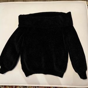 Off Shoulder Black Sweater